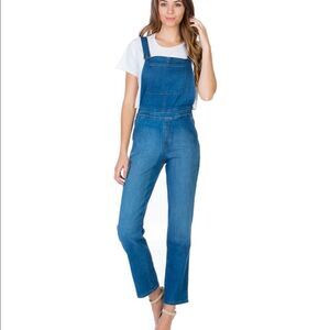 Over the Moon Long Straight Leg‎ Denim Overalls Medium Wash